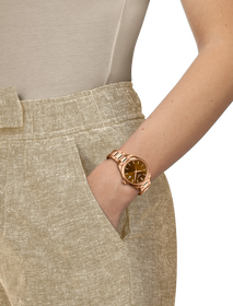 Simulation of the watch Tissot PR 100 34mm on a wrist