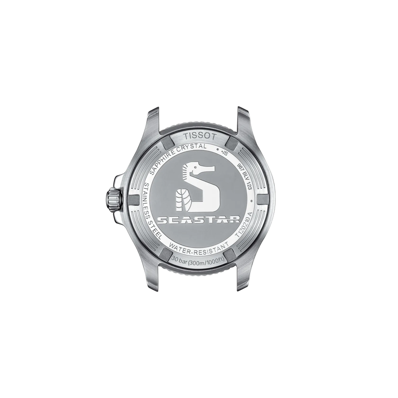 시계 케이스 뒷면 보기 티쏘 씨스타 1000 쿼츠 36mm