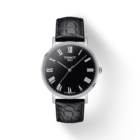 Front view of the watch Tissot Everytime 38mm with shadow