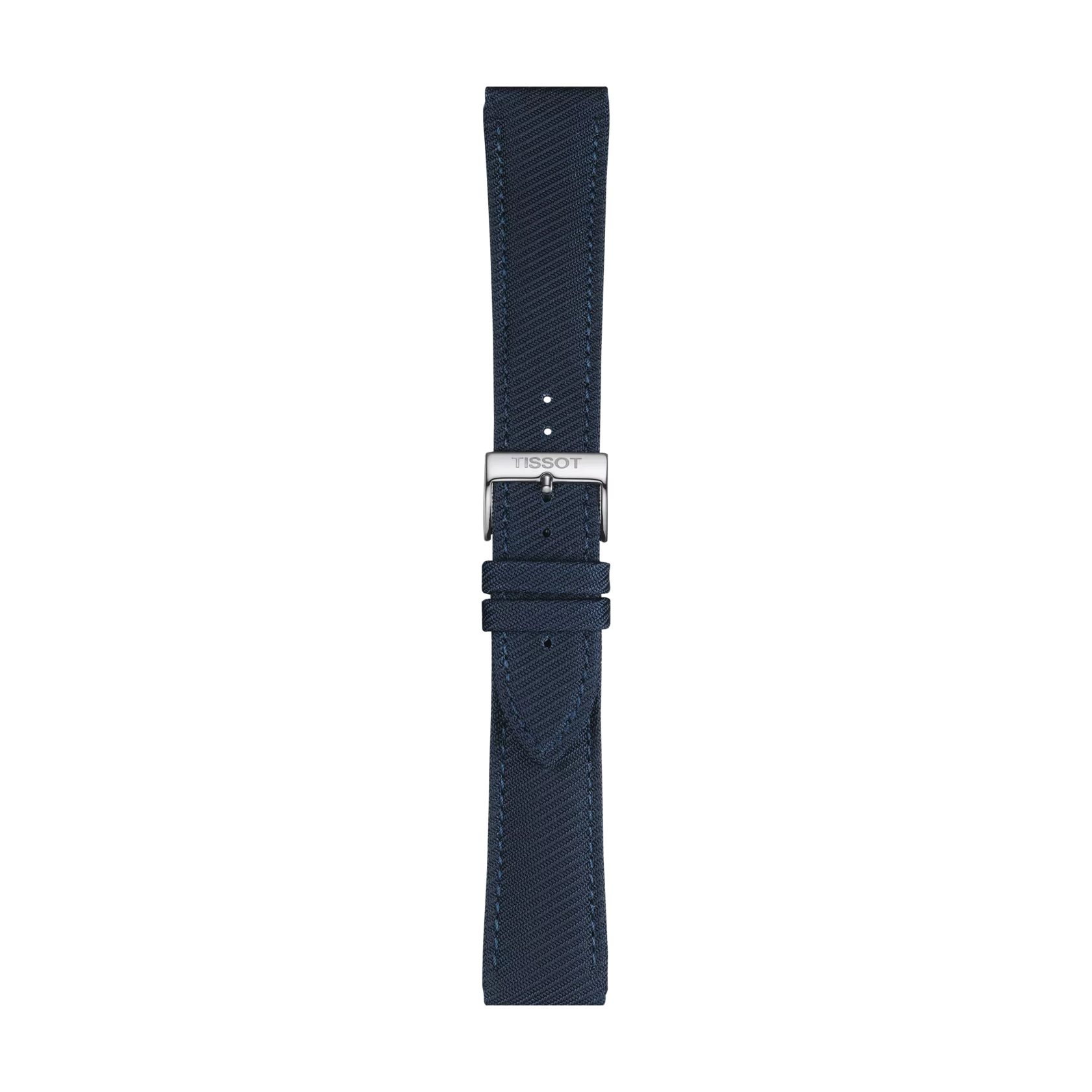 Vista frontal de Correa azul textil oficial Tissot 22 mm