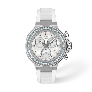 Front view of the watch Tissot T-Race 38mm with shadow