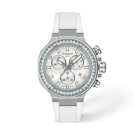 Front view of the watch Tissot T-Race 38mm with shadow