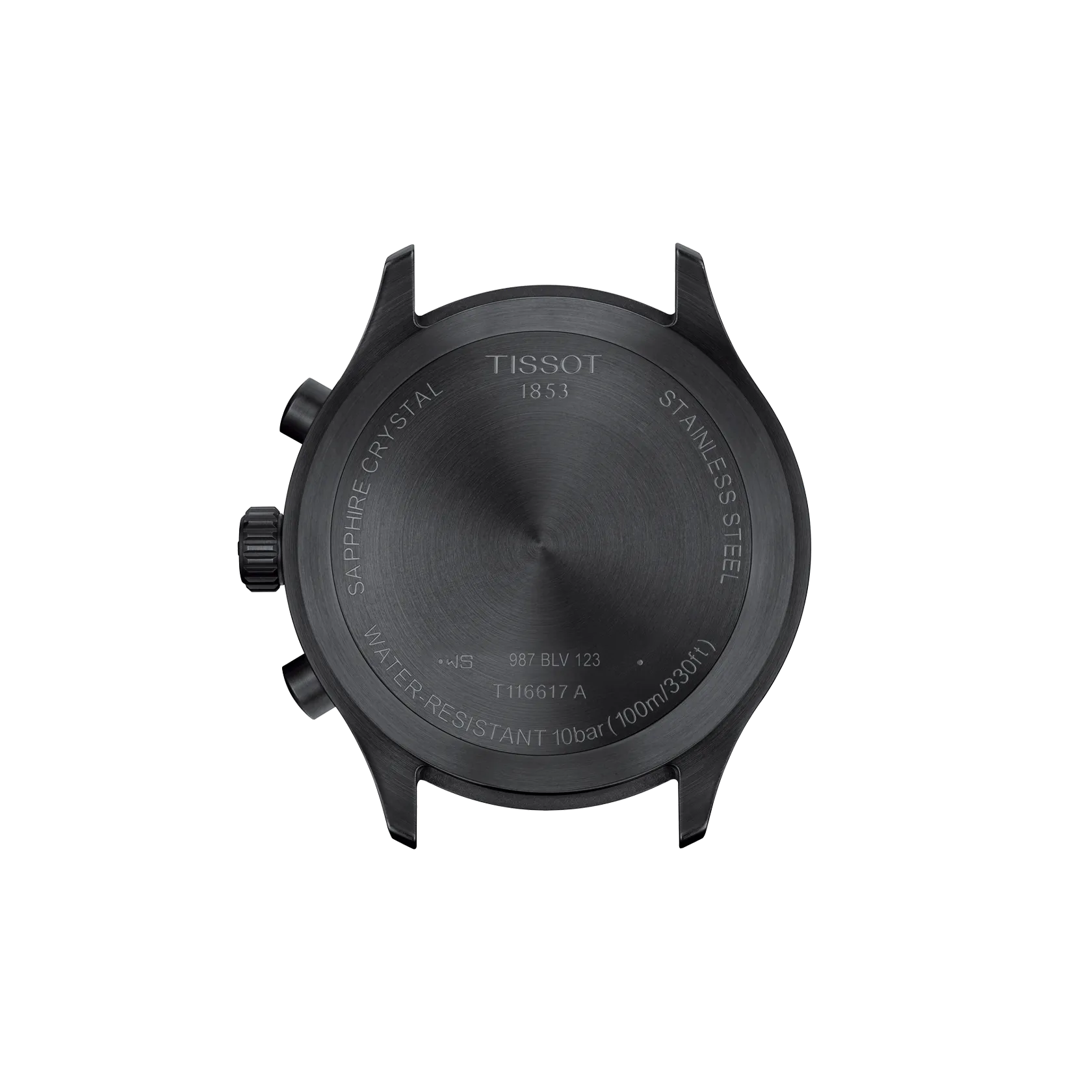 Back view of the watch case Tissot Chrono XL 45mm
