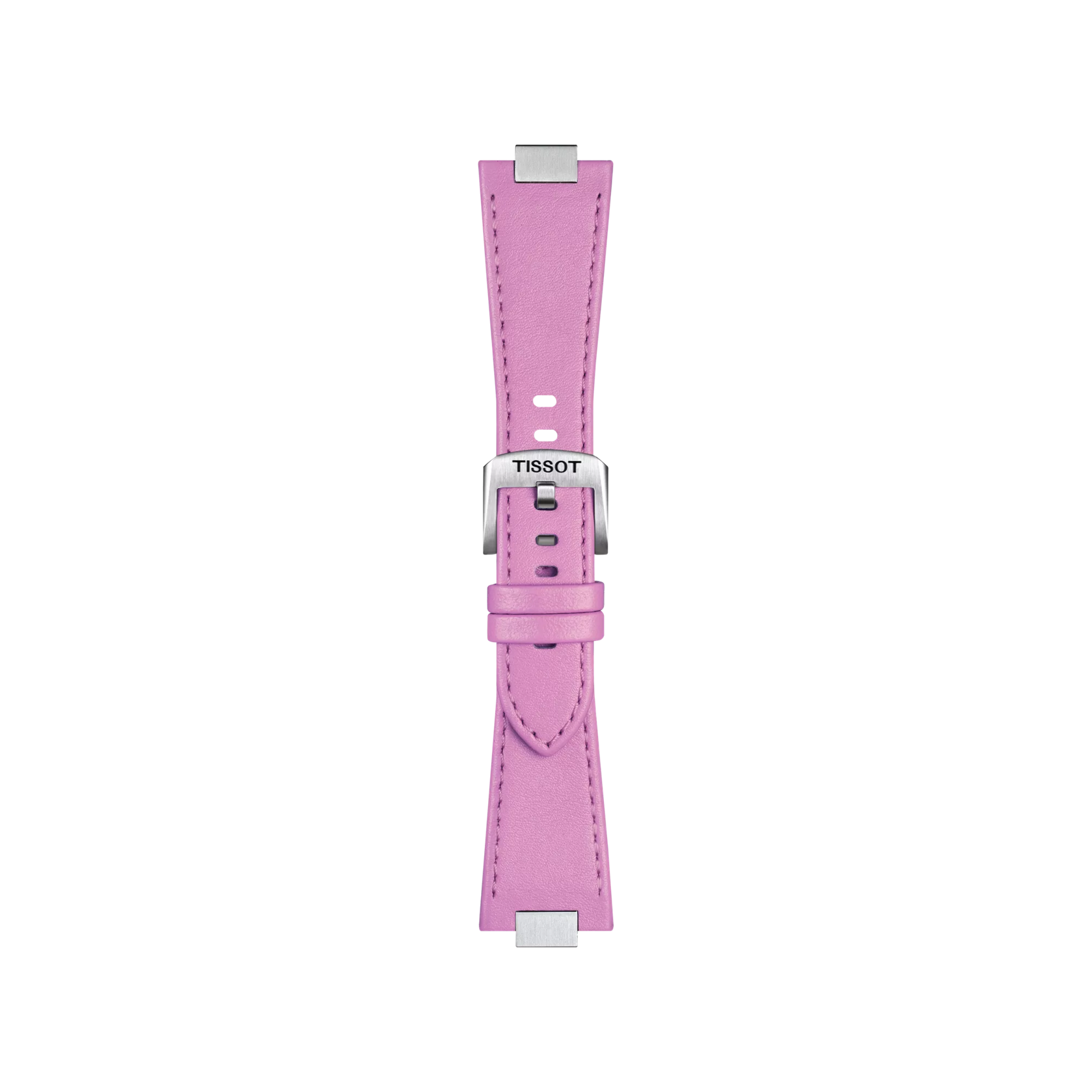Front view of Tissot Official Pink PRX 35mm Leather Strap