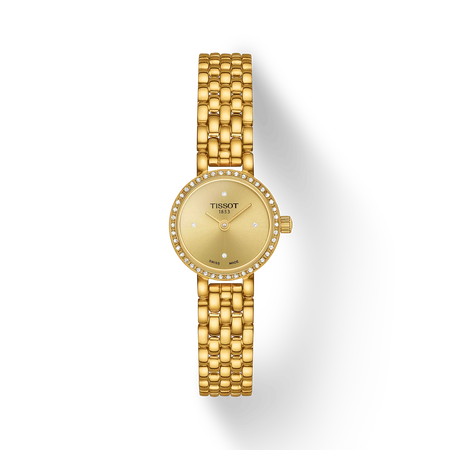 Vue de face de la montre Tissot Lovely Round 19.5mm avec ombre