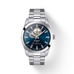 Vista frontal del reloj Tissot Gentleman Open Heart 40mm con sombra