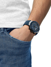 Simulation of the watch Tissot T-Race 45mm on a wrist