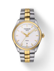 Front view of the watch Tissot PR 100 with shadow