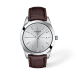 그림자가 있는 티쏘 젠틀맨 시계의 전면 보기