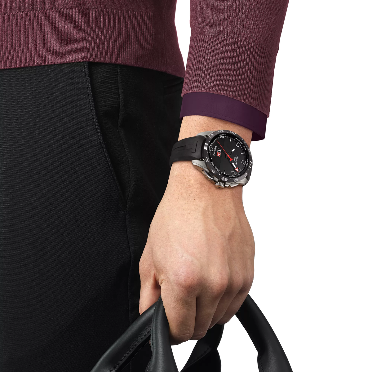 Мужские смарт-часы на солнечной батарее Tissot T-Touch Connect Solar 47.5 мм, цвет: Чёрный, вариант 1 — фото 3