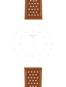 Focus on the lugs of Tissot Official Light Brown Leather Strap Lugs 22mm