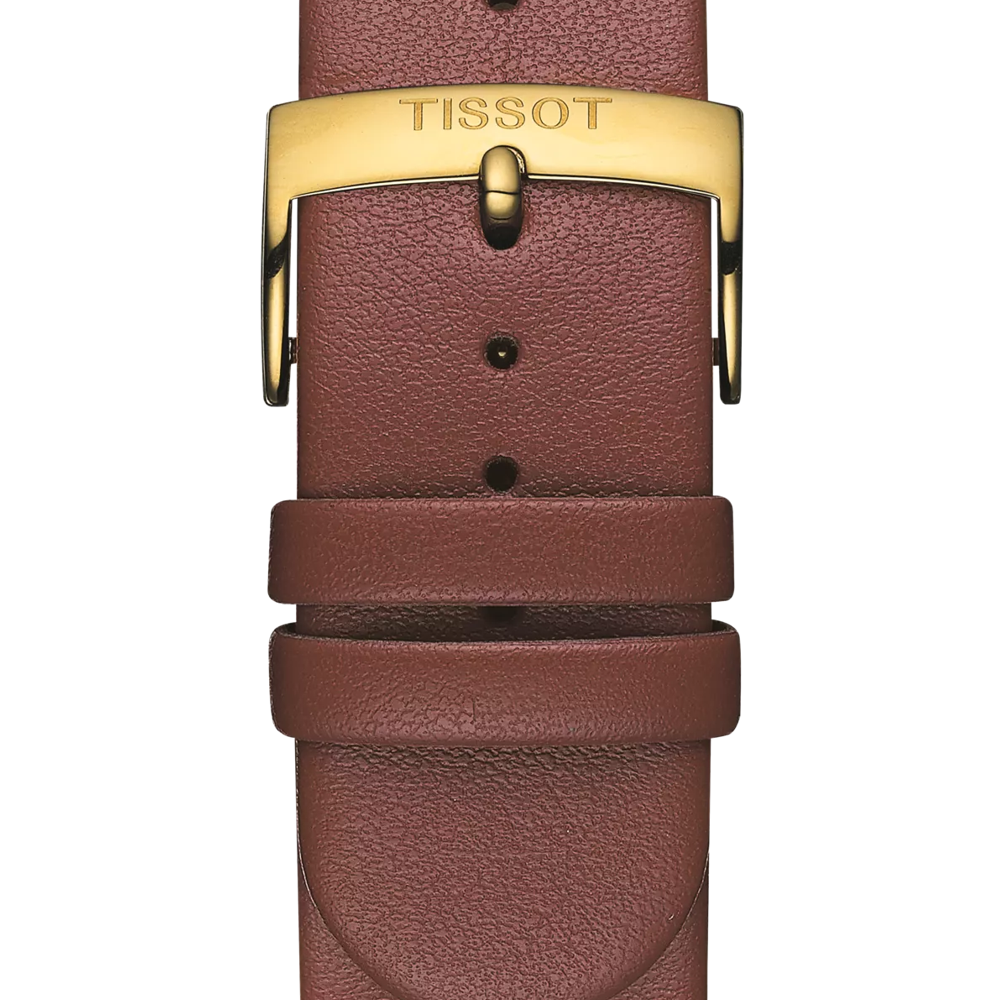 การซูมที่สายข้อมือของนาฬิกา Tissot Heritage Memphis Gent