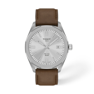 Front view of the watch Tissot PRC 100 Solar 39mm with shadow