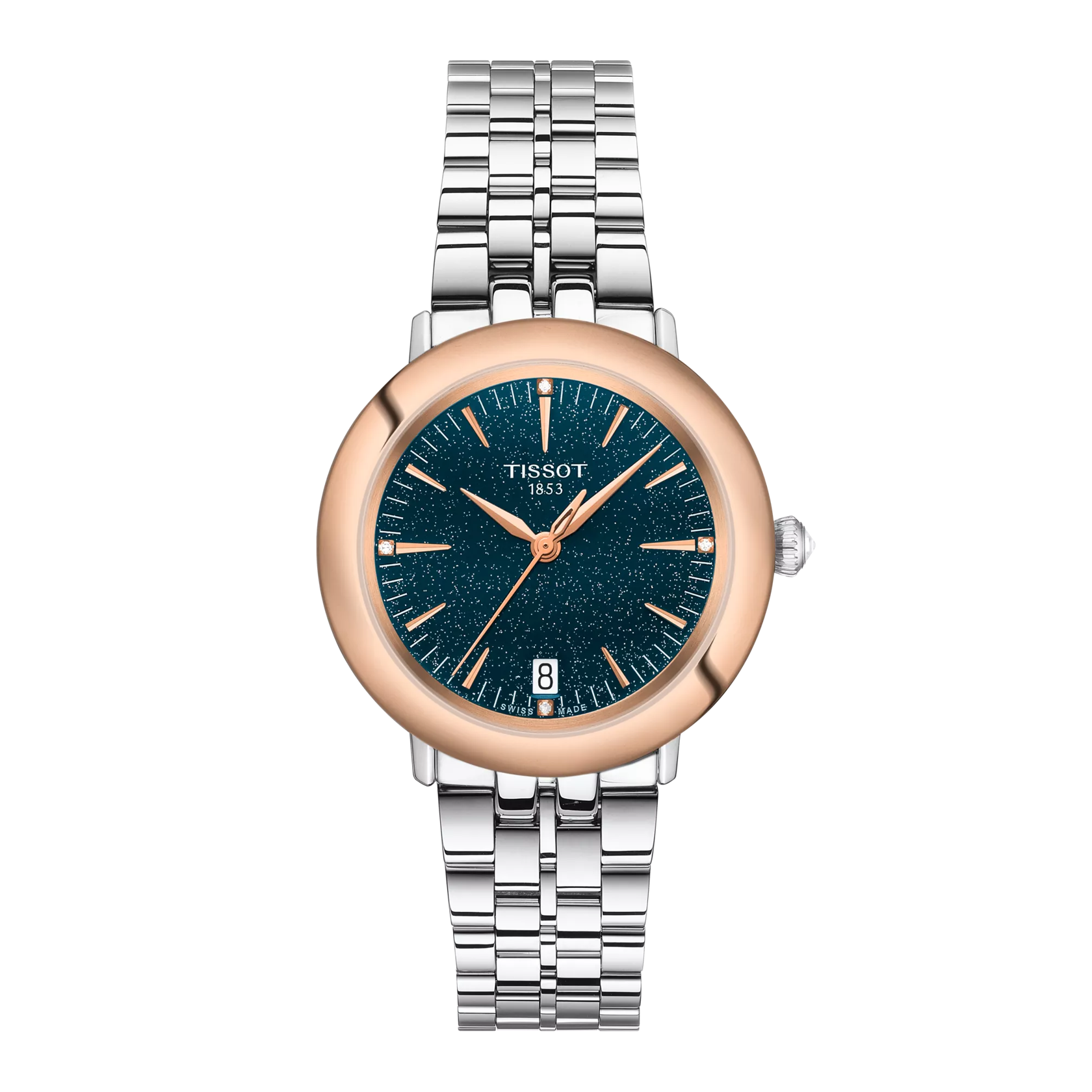 시계 전면 보기 티쏘 글렌도라 18K 골드