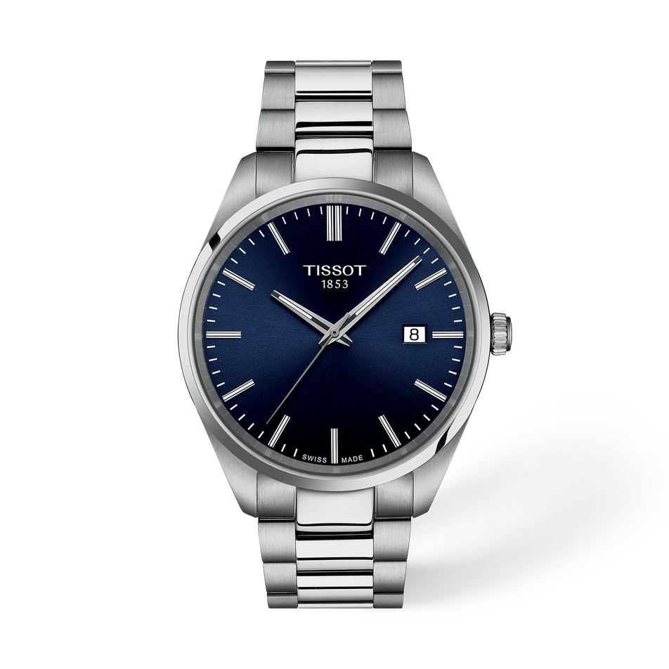 Vorderansicht der Uhr Tissot PR 100 40mm mit Schatten