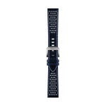 Front view of Tissot Official Blue Leather Strap Lugs 20 mm