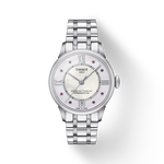 Front view of the watch Tissot Chemin des Tourelles Powermatic 80 Lady with shadow