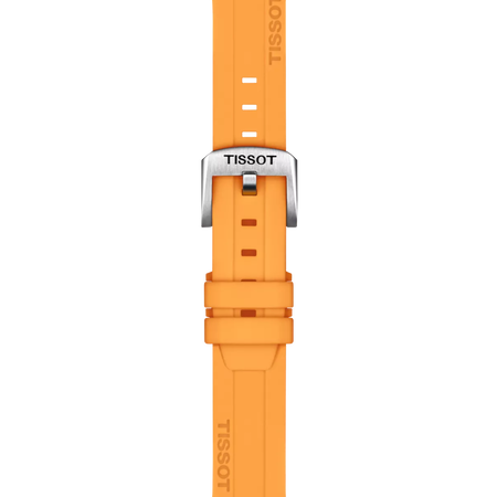Zoom sobre Correa de silicona naranja Tissot oficial asas 18 mm