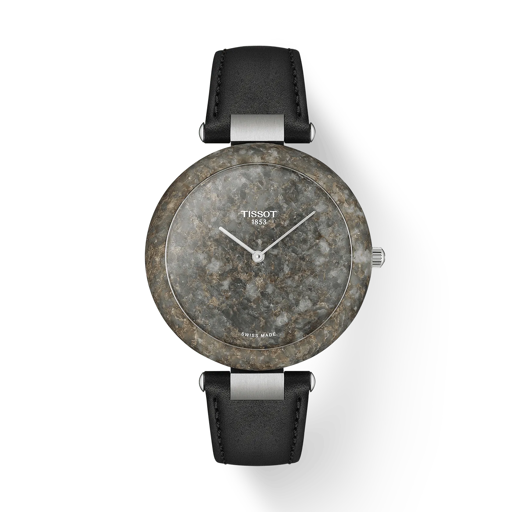 Front view of the watch Tissot Rockwatch 38mm with shadow