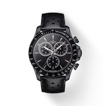มุมมองด้านหน้าของนาฬิกา Tissot V8 Quartz Chronograph พร้อมเงา