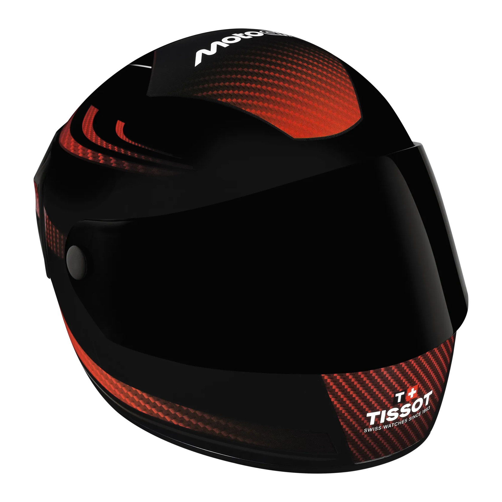 Vista frontal del reloj Tissot T-Race MotoGP 2026 45mm con apertura