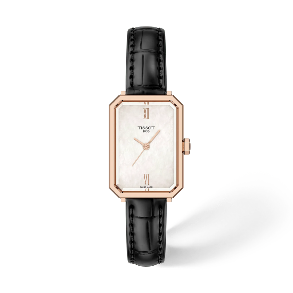 Front view of the watch Tissot SRV 30mm with shadow