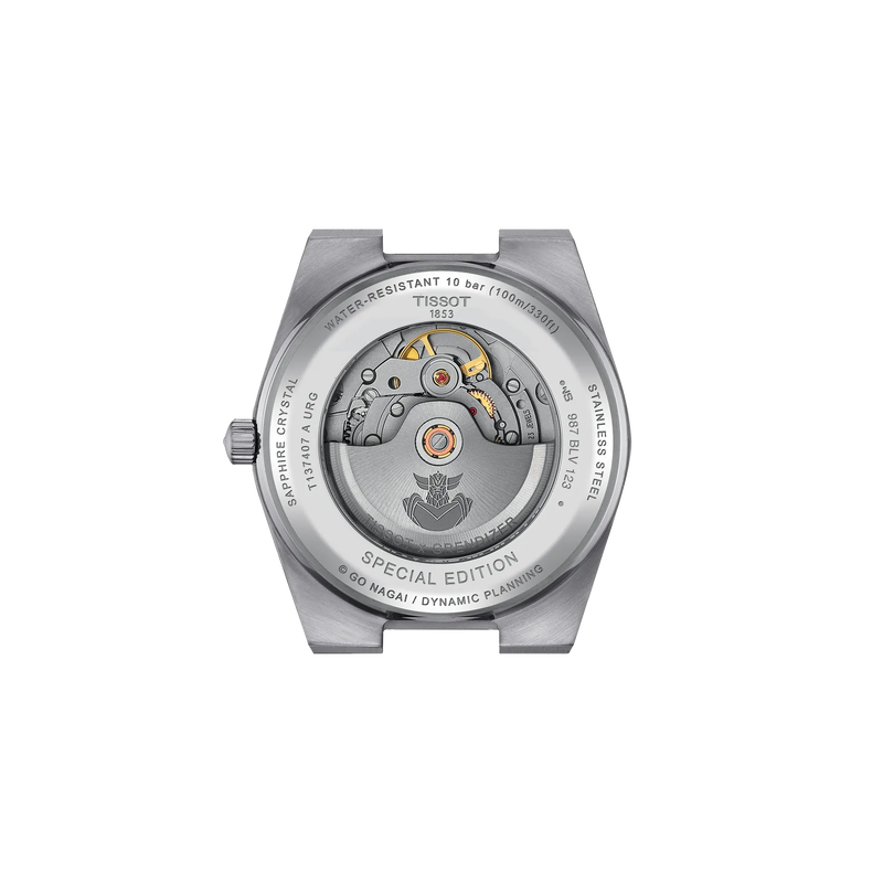 Back view of the watch case Tissot PRX UFO Robot Grendizer 40mm