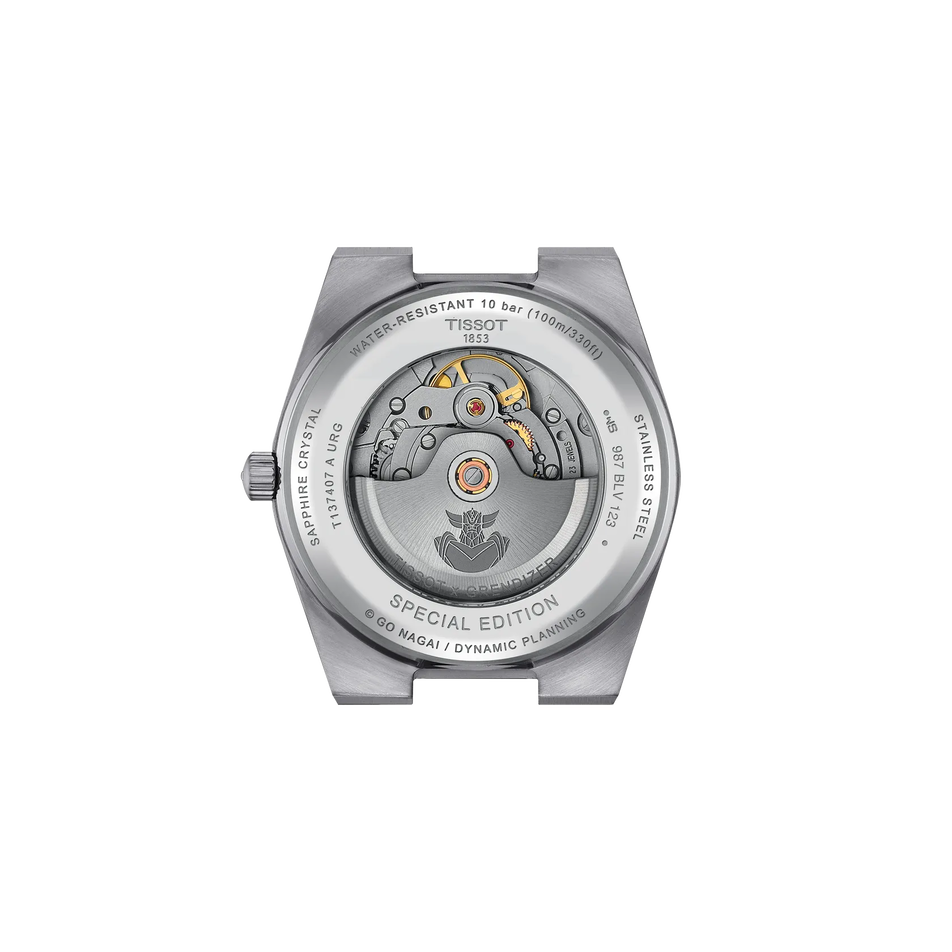 Back view of the watch case Tissot PRX UFO Robot Grendizer 40mm