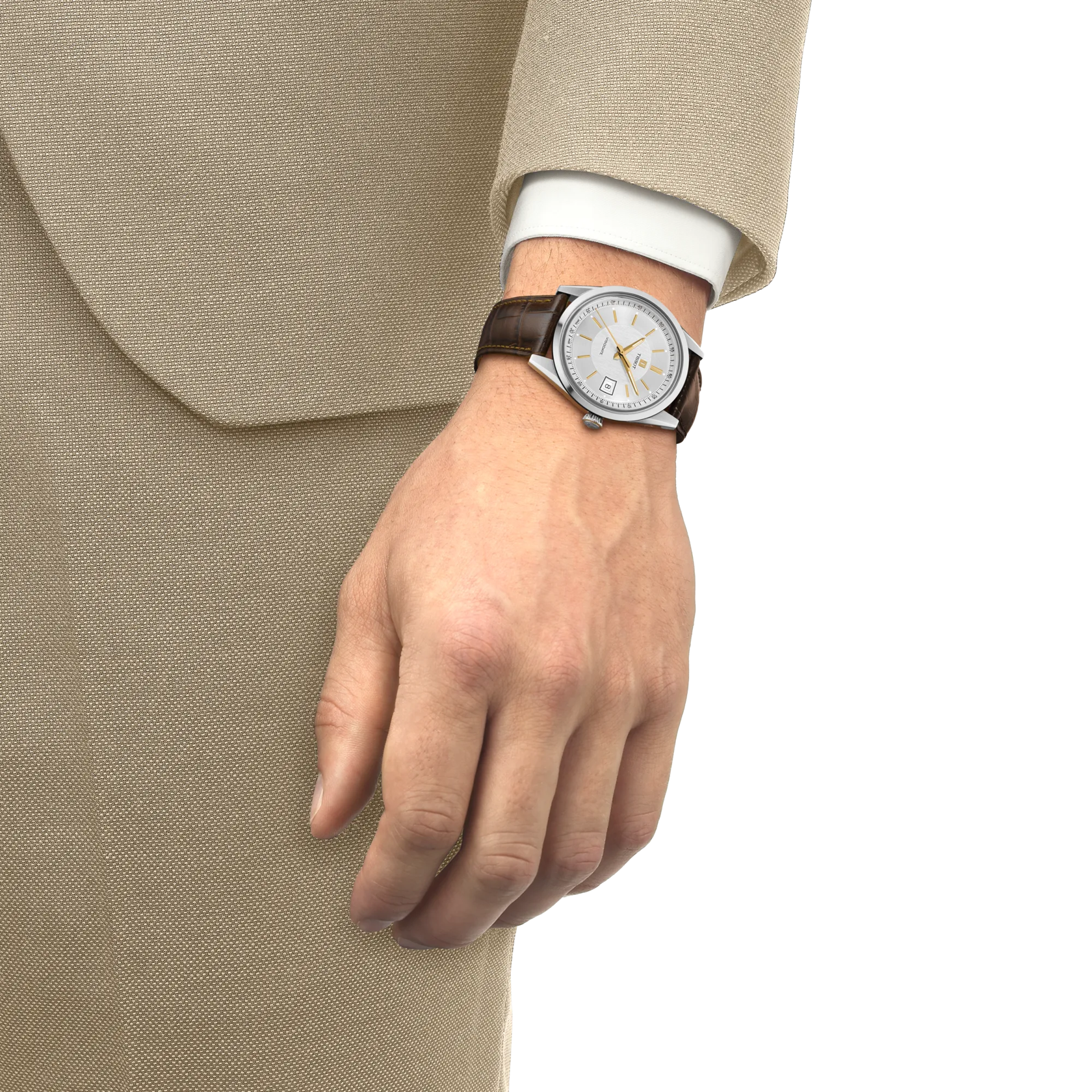 腕時計TISSOT ヴィソデート 39mm の手首シミュレーション