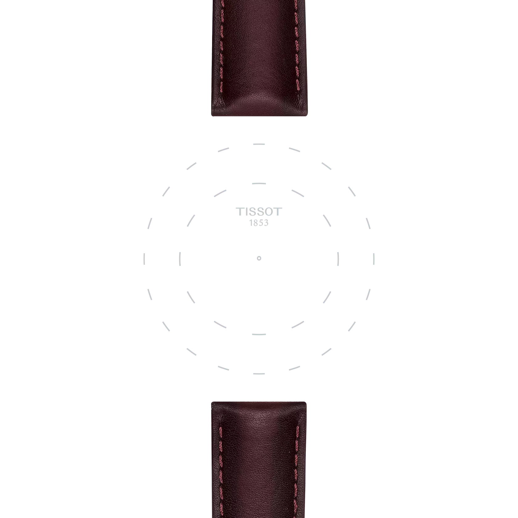 Focus on the lugs of Tissot Official Brown Leather Strap Lugs 20 mm