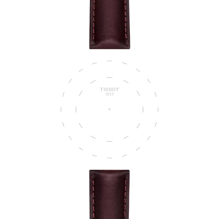 Focus on the lugs of Tissot Official Brown Leather Strap Lugs 20 mm