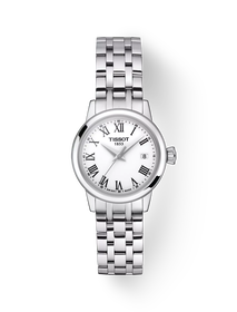 Front view of the watch Tissot Classic Dream 28mm with shadow