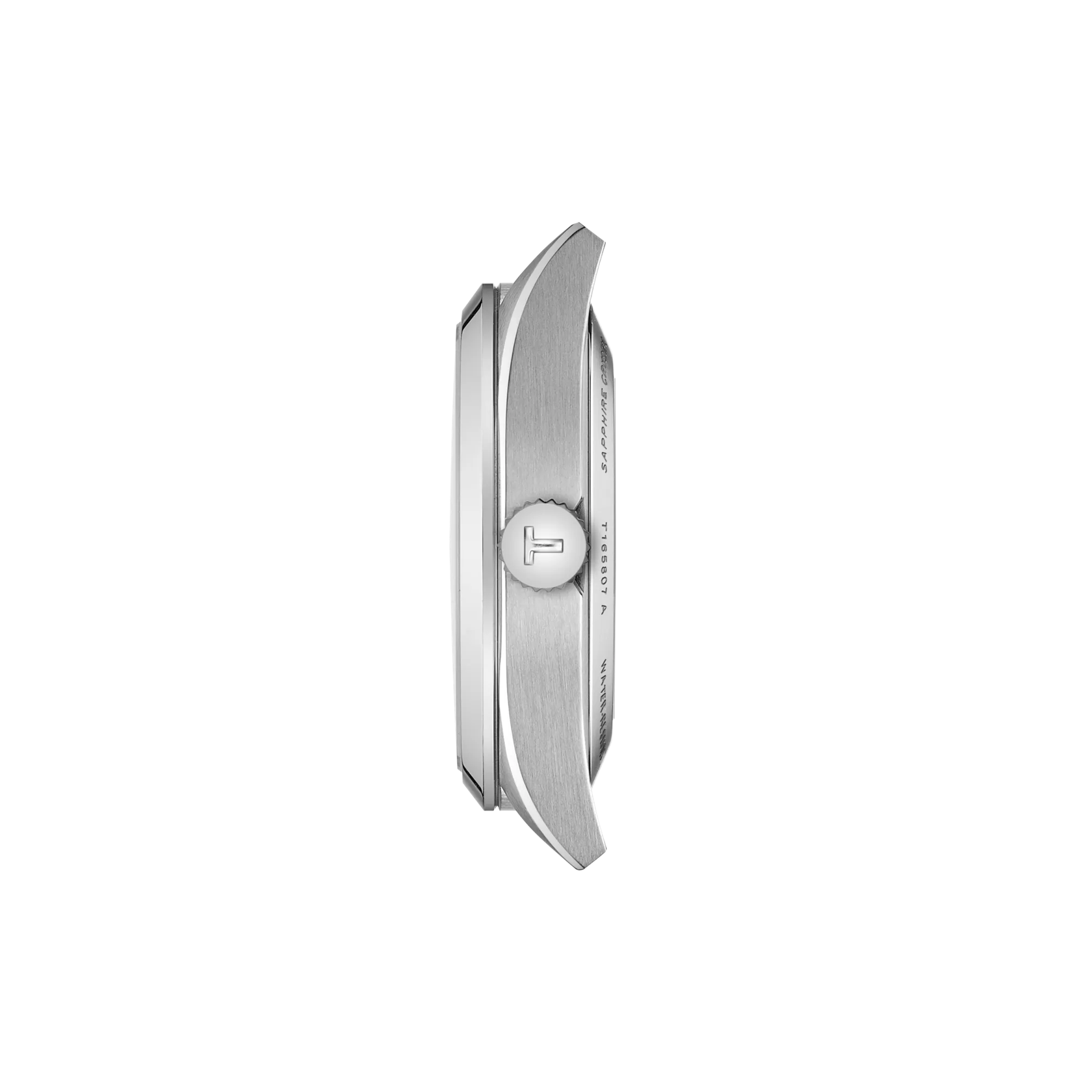 Profile view of the watch case Tissot Gentleman 38mm