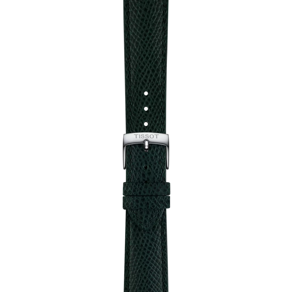 Zoom sur Bracelet Officiel Tissot Cuir Vert Entre-cornes 18 mm