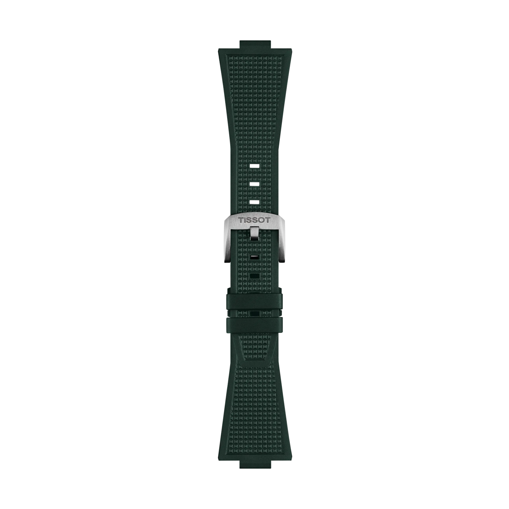 Front view of Tissot Official PRX 40mm Dark Green Rubber Strap