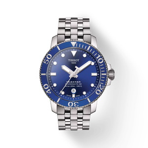 Front view of the watch Tissot 海星1000系列自動款 with shadow