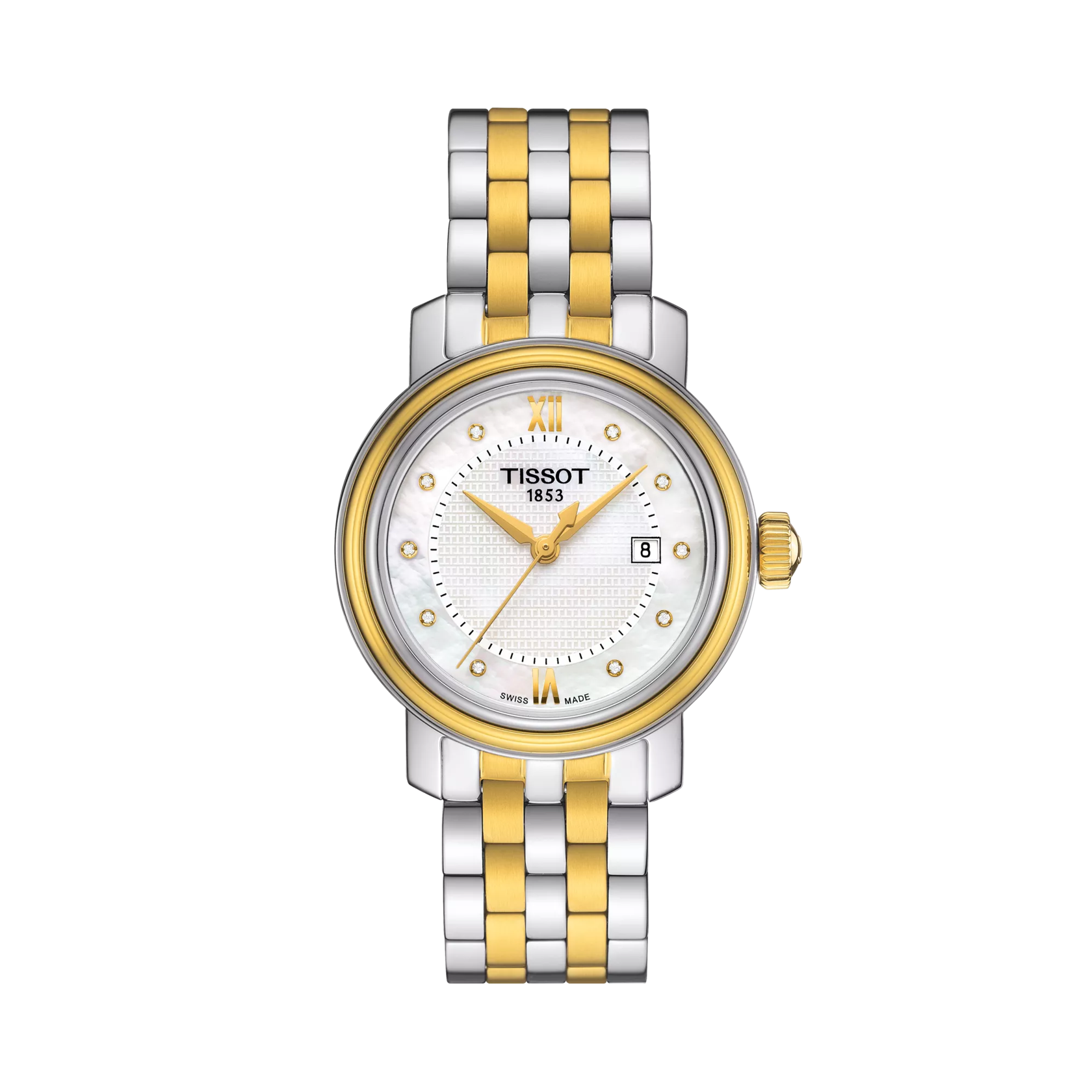 Vorderansicht der Uhr Tissot Bridgeport Lady