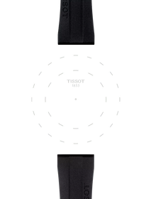 Focus on the lugs of Tissot Official Black Rubber Strap Lugs 20 mm