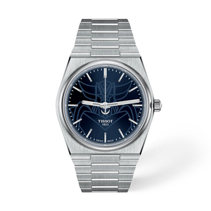 Front view of the watch Tissot PRX UFO Robot Grendizer 40mm with shadow
