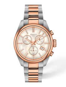 Front view of the watch Tissot PR 100 36mm with shadow