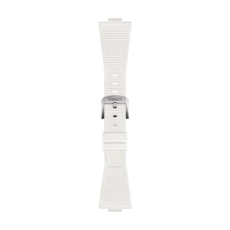 Front view of Tissot Official White PRX 40mm Rubber Strap