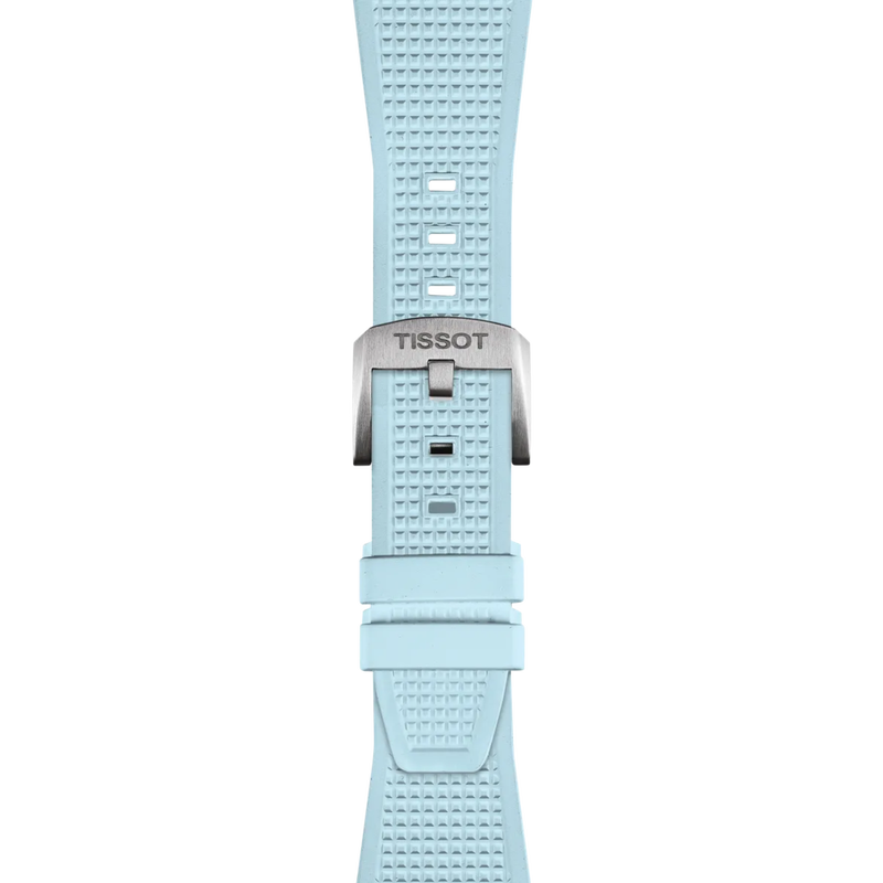 Zoom on Tissot Official PRX Light Blue Rubber Strap