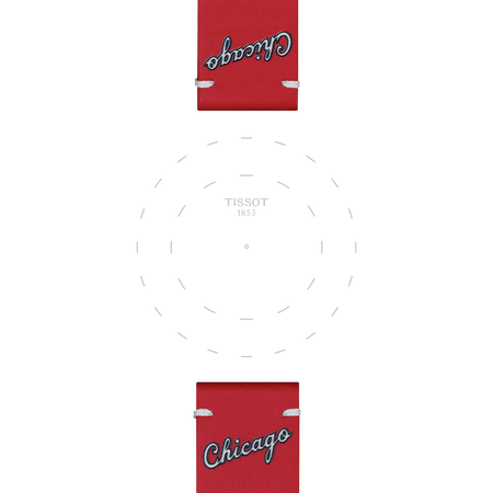 티쏘 정품 NBA 레더 스트랩 Chicago Bulls 리미티드 에디션 22mm 의 러그에 초점