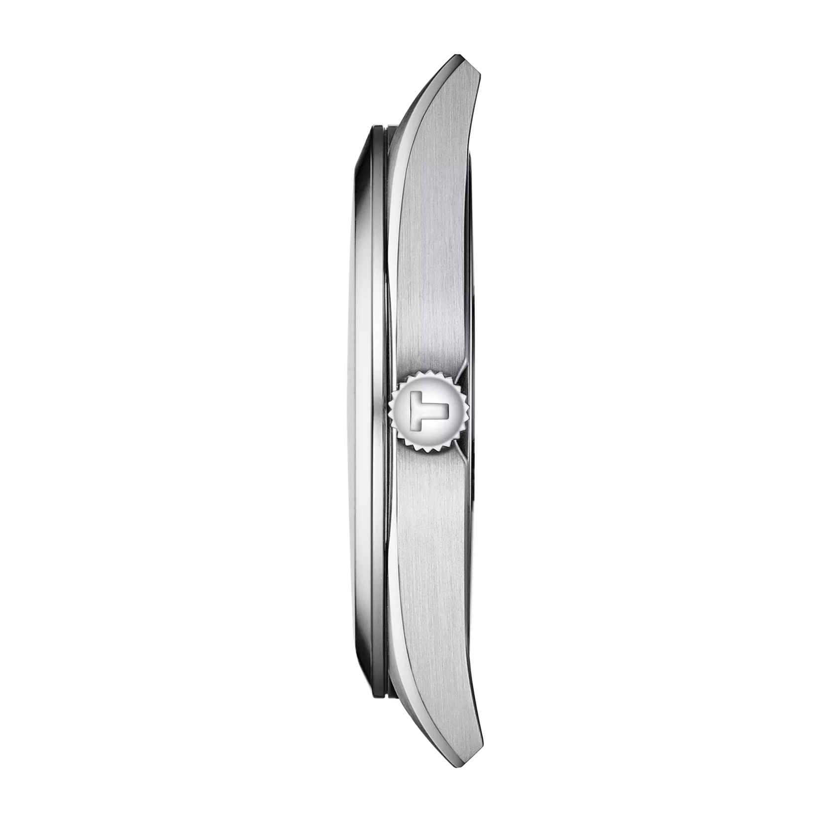 Profile view of the watch case Tissot Gentleman