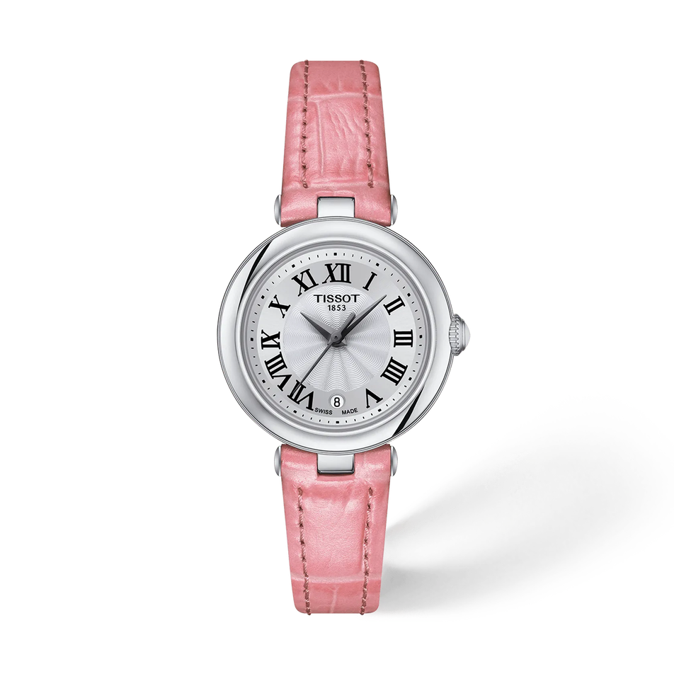 Front view of the watch Tissot Bellissima 26mm with shadow
