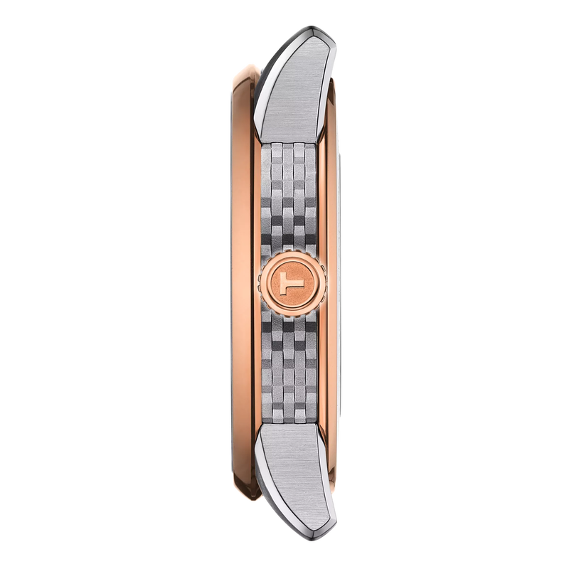 Profile view of the watch case Tissot Luxury Powermatic 80