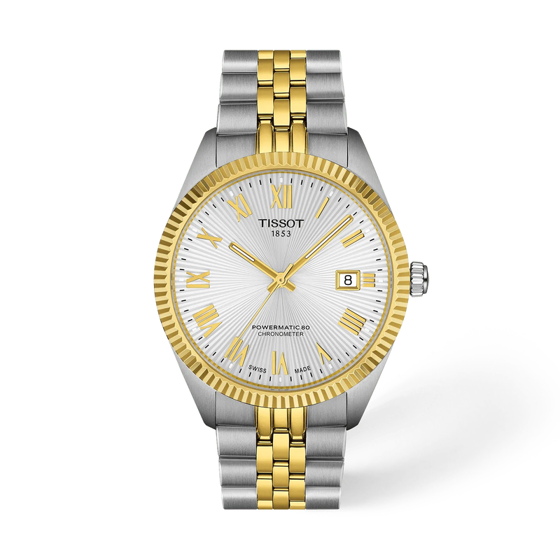 Front view of the watch Tissot Ballade 39mm with shadow