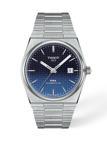Front view of the watch Tissot PRX 40mm with shadow
