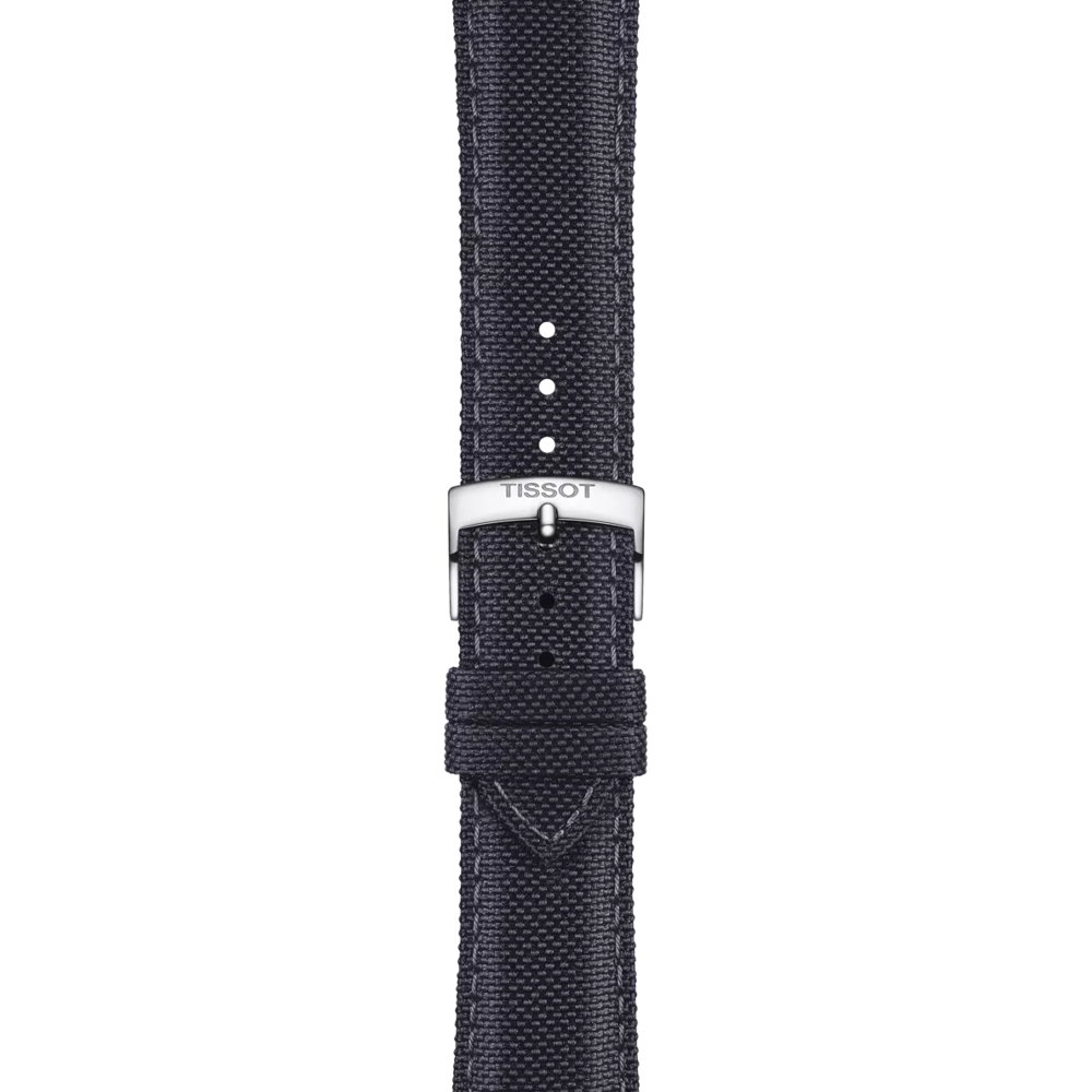 Zoom on Tissot Official Anthracite Fabric Strap Lugs 21 mm