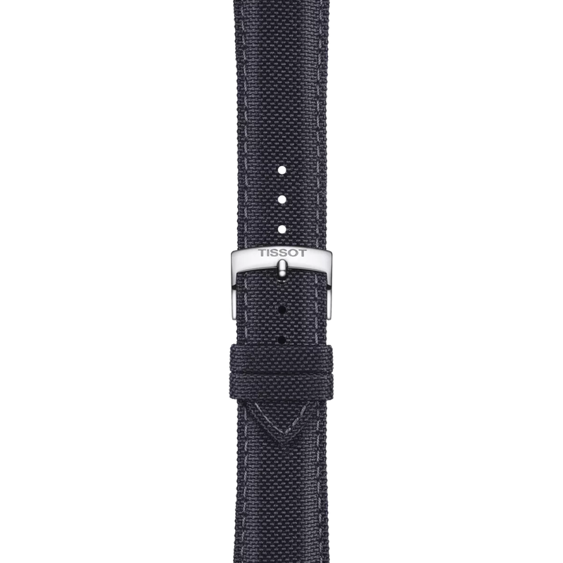 Zoom on Tissot Official Anthracite Fabric Strap Lugs 21 mm